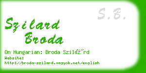 szilard broda business card